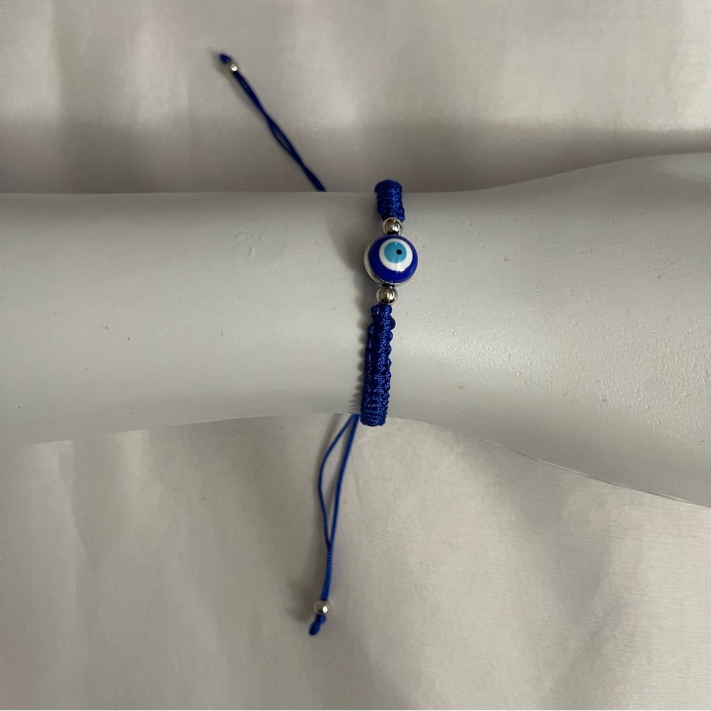 Turkish evil eye drawstring bracelet / pulsera de hilo para proteccion ojo turco - Picture 3 of 4